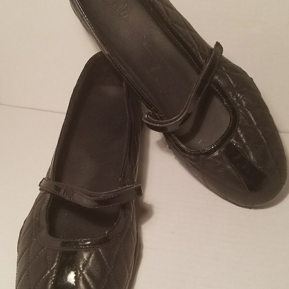 Cole Haan Black Quilted Mary Jane Flats